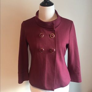 Banana Republic Burgundy Blazer with Gold Accents